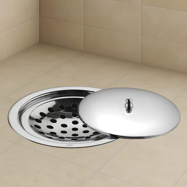LIPKA 5-Inch Round Floor Drain with Lid | Premium Stainless Steel Bathroom Floor Drainer Cover | Shower Drain Trap for Kitchen, Balcony, Toilet, Bathoom | Anti-Clog, Rust-Resistant, Heavy-Duty