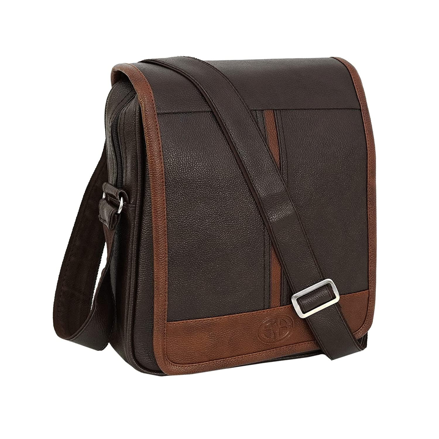Storite PU Leather Sling Bag For Man Side Bag Crossbody Travel Office Business Messenger One Side Shoulder Bag for Men & Women (30 x 5.5 x 24 Cm)