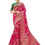 Monjolika Fashion Women’s Banarasi Pure Kanjivaram Style Silk Saree With Blouse Piece for Wedding (37765 color)