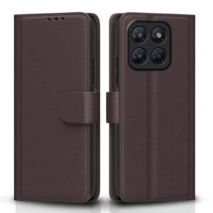 Pikkme Flip Cover for Motorola Moto G37 Power 5G Leather Finish | Inside TPU with Card Pockets | Wallet Stand and Shock Proof | Complete Protection Flip Case (Coffee)