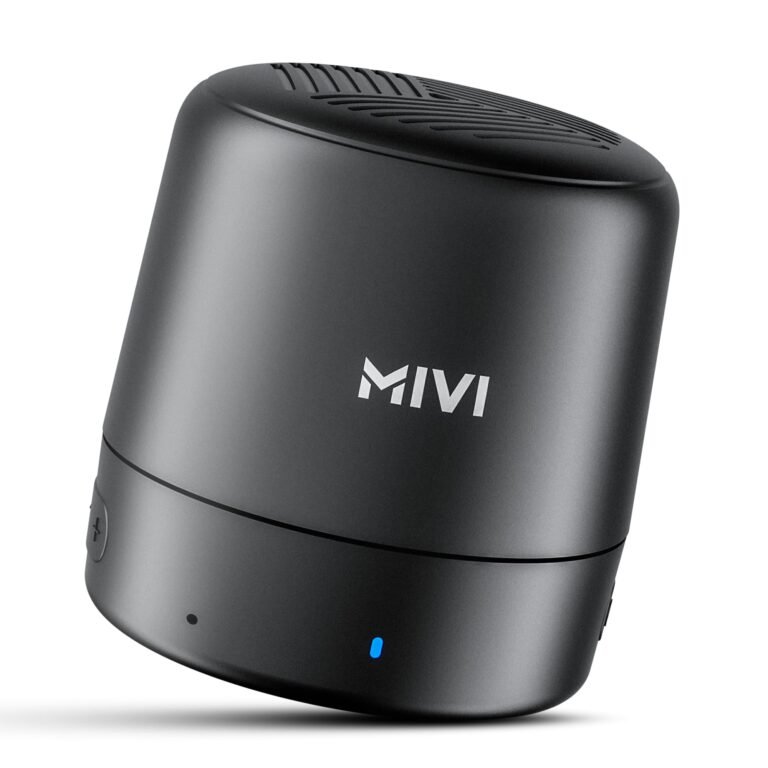 Mivi Play Bluetooth Speaker with 12 Hours Playtime. Wireless Speaker Made in India with Exceptional Sound Quality, Portable and Built in Mic-Black