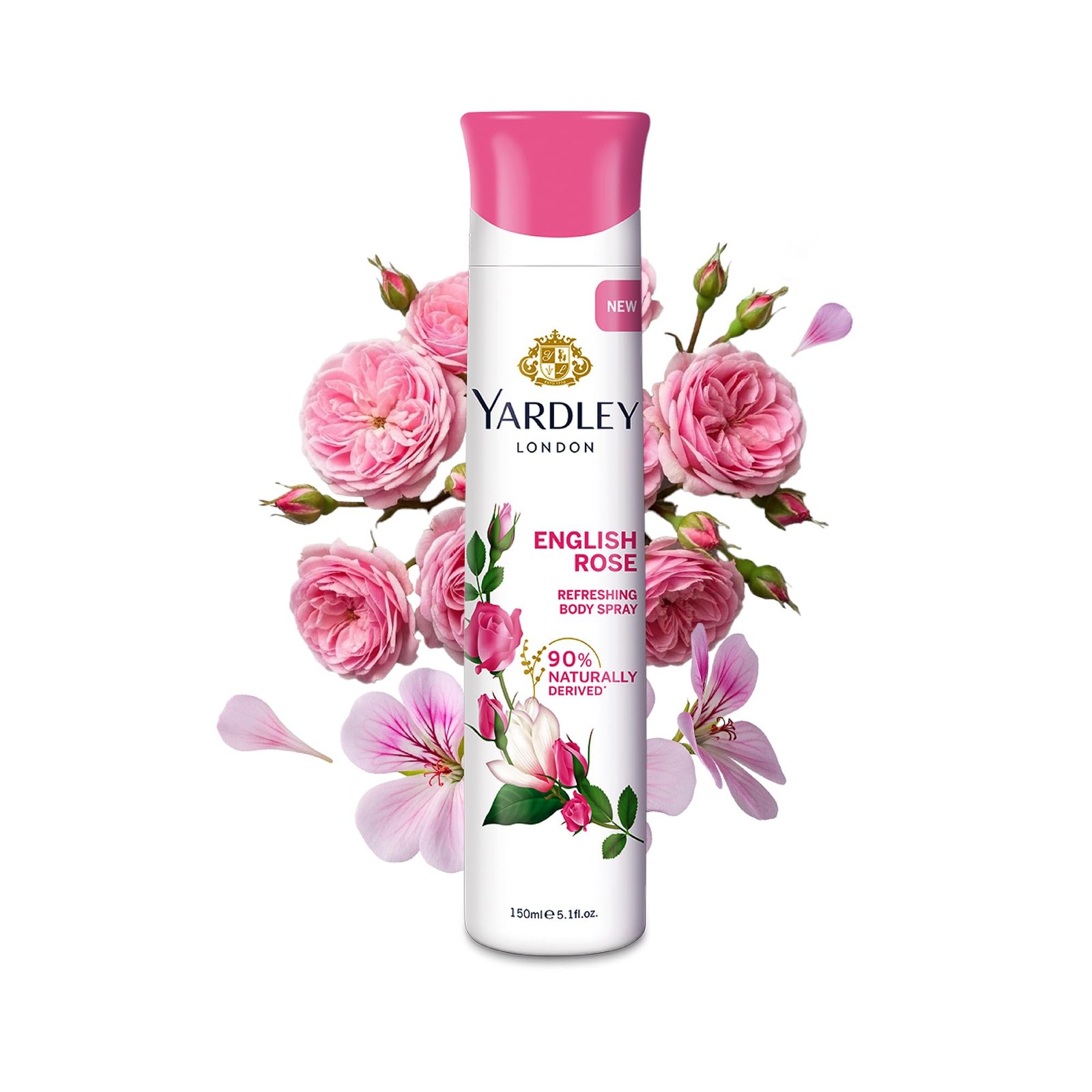 Yardley London English Rose Refreshing Deodorant Body Spray For Women, 150ml