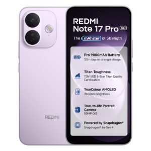 REDMI Note 17 Pro 5G (Purple Vibe, 8GB RAM, 128GB ROM) | 9000mAh Battery + 67W TurboCharge* | 6.83″ 12-bit TrueColour AMOLED | No.1 Care Plan | Snapdragon 6s Gen 4 | 50MP OIS Camera | Victus 2 | IP69K