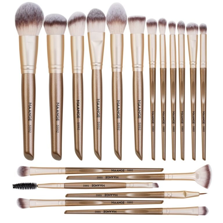 Makeup Brushes ,MAANGE 18 Pcs Professional Makeup Brushes Set Premium Synthetic Foundation Face Powder Blush Eye Shadows Travel Make Up Brushes with gift box