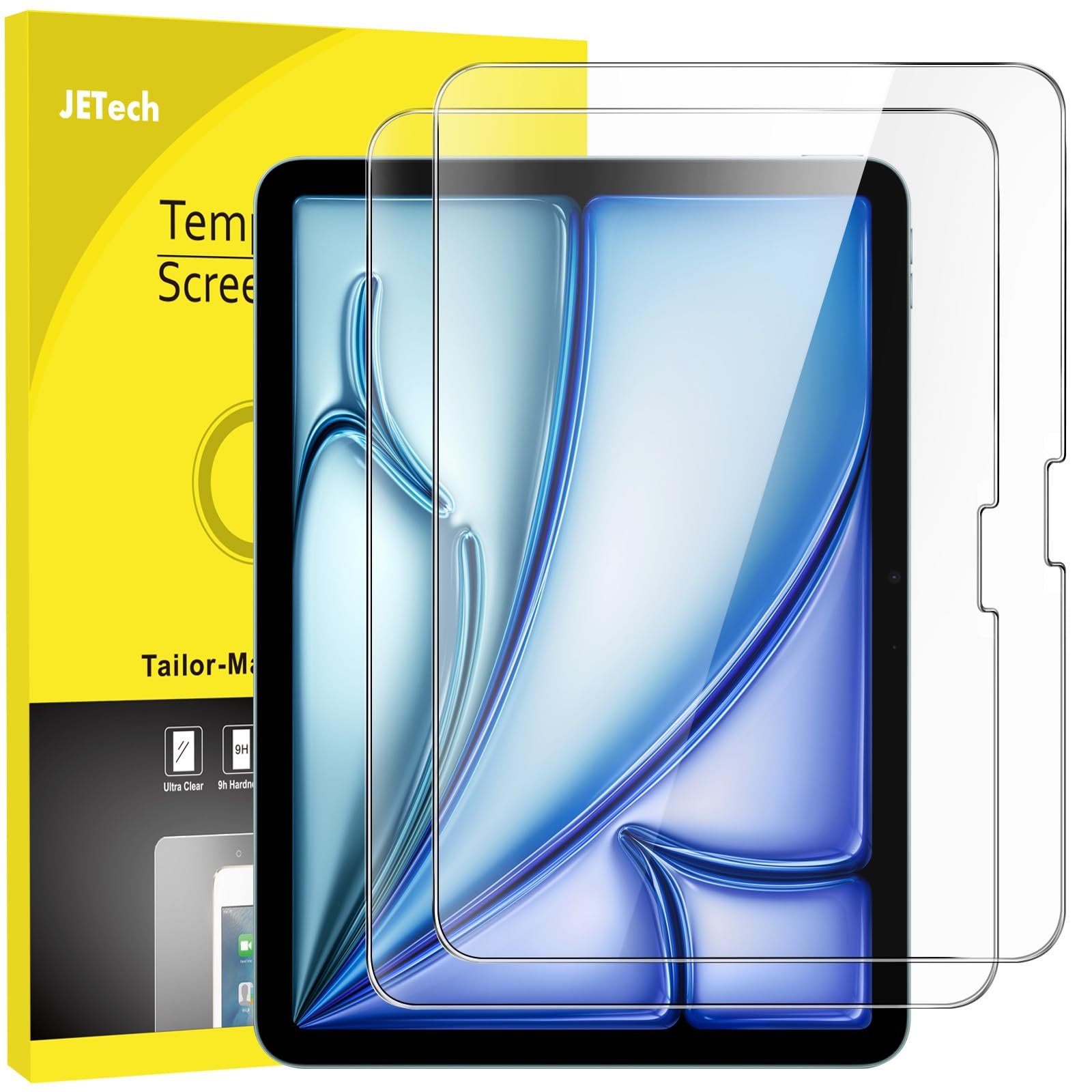 JETech Screen Protector Guard for iPad Air 11″ M4/M3/M2, 2-Pack