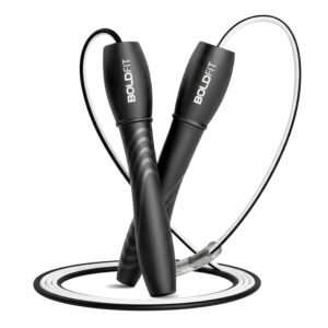 Boldfit Skipping Rope for Men and Women Jumping Rope With Adjustable Height Speed Skipping Rope for Exercise, Gym, Sports Fitness Adjustable Jump Rope Black