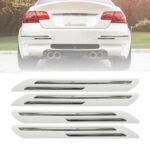 FABTEC Universal Car Bumper Protector Set of 4 for All Cars (Double Chrome, White)
