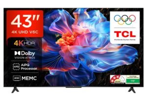 TCL 108 cm (43 inches) 4K Ultra HD Smart LED Google TV | 4K HDR | Dolby Vision & Atmos | MEMC | 43V6C