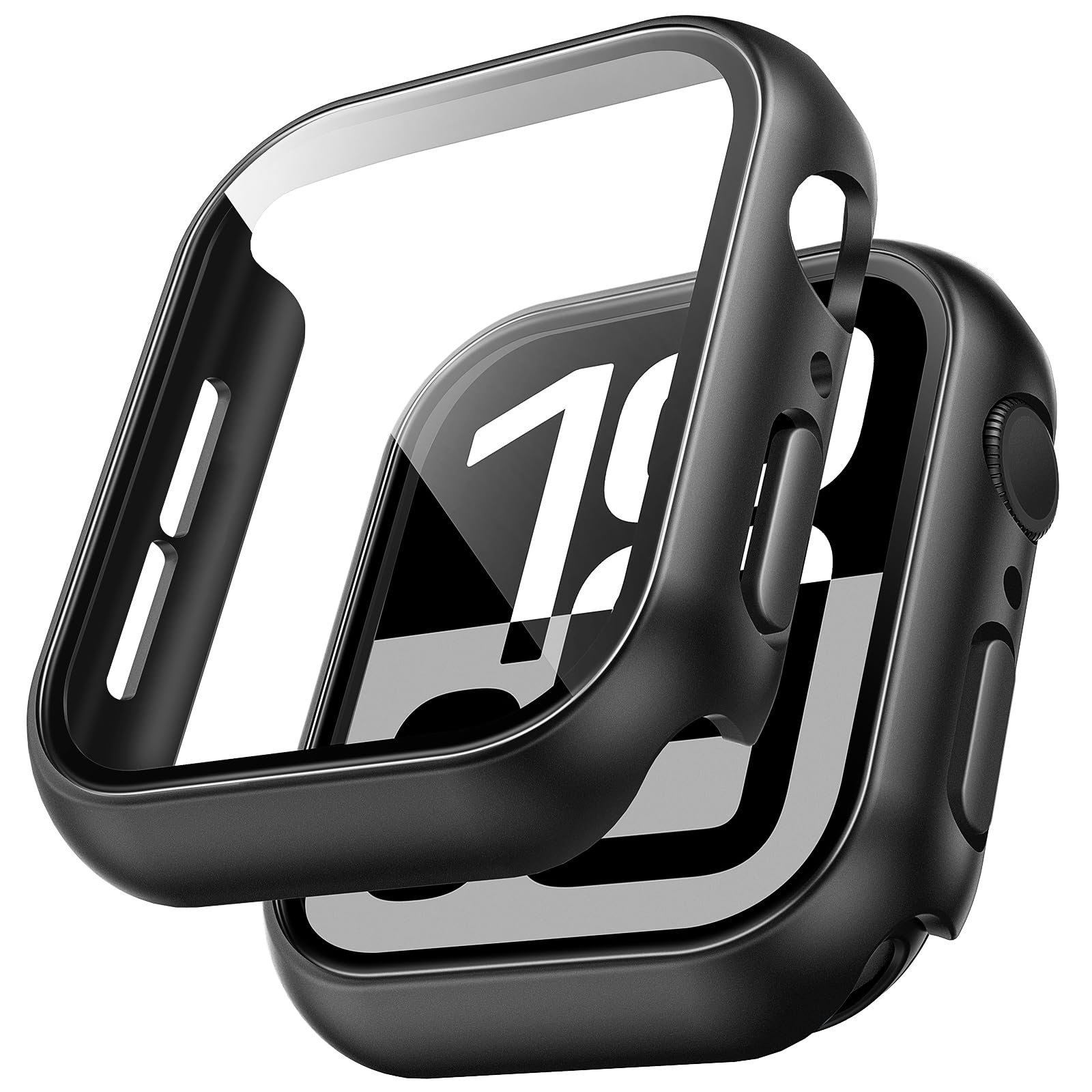 TAURI 2 Pack Hard Case for Apple Watch Series 11/10 46mm, with PC Tempered Glass Screen Protector, [Scristant Resistant] [Overall Protection] Slim Cover for iWatch S11 / S10 46mm, Black