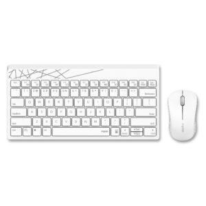 Rapoo 8000S Keyboard and Mouse Set Wireless 2.4 GHz 1300 DPI for Windows/iOS/Android,Tablet/Smartphone – 3 Years Warranty Combo (White)