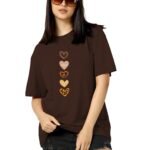 TQH Oversized T Shirt for Women | Tshirt for Women | Women’s Top Printed Tee for Woman | Cotton Blend Loose Fit Drop Shoulder Round Neck Casual Top for Summer College Travel Lounge Wear