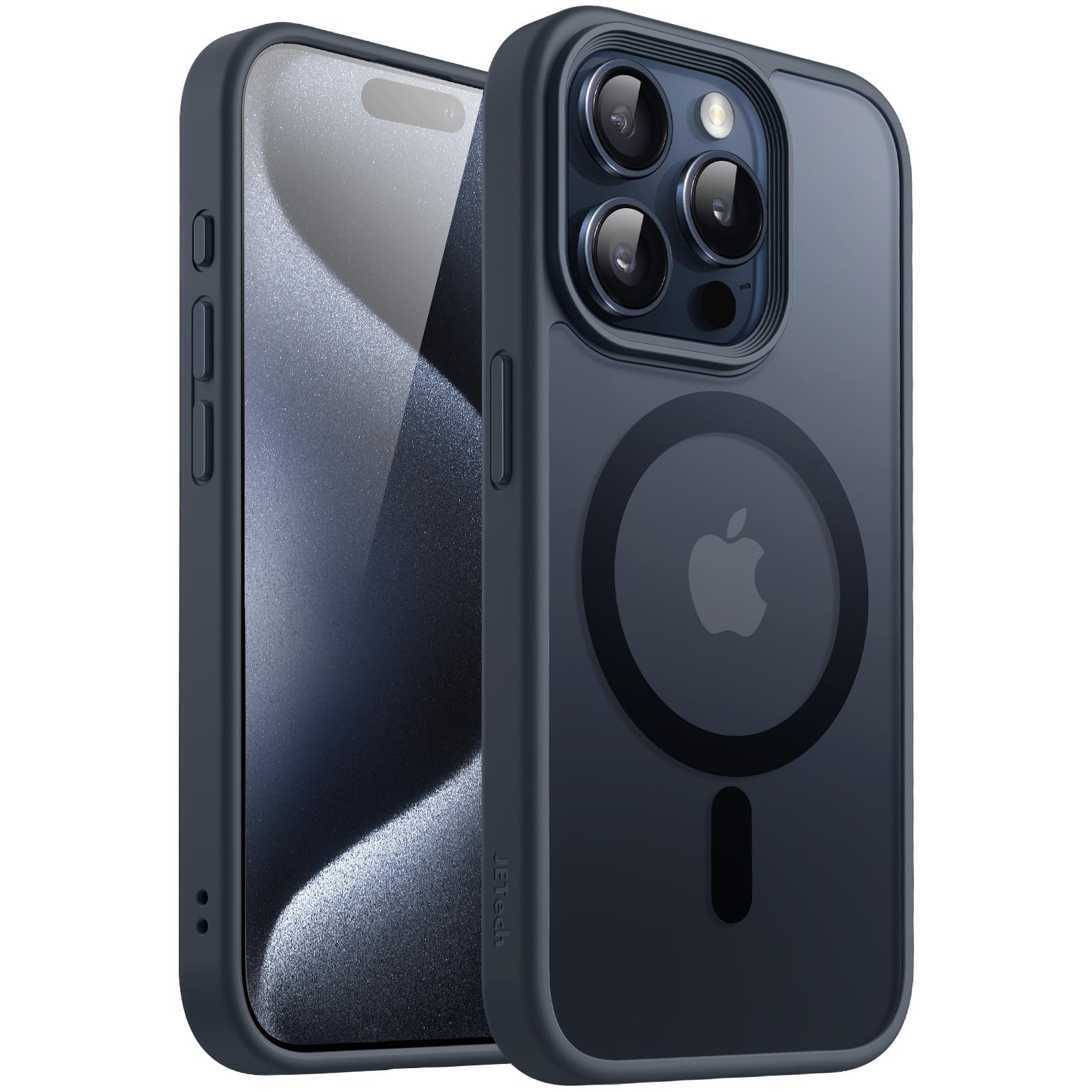 JETech Magnetic Matte Case for iPhone 15 Pro Max, Blue