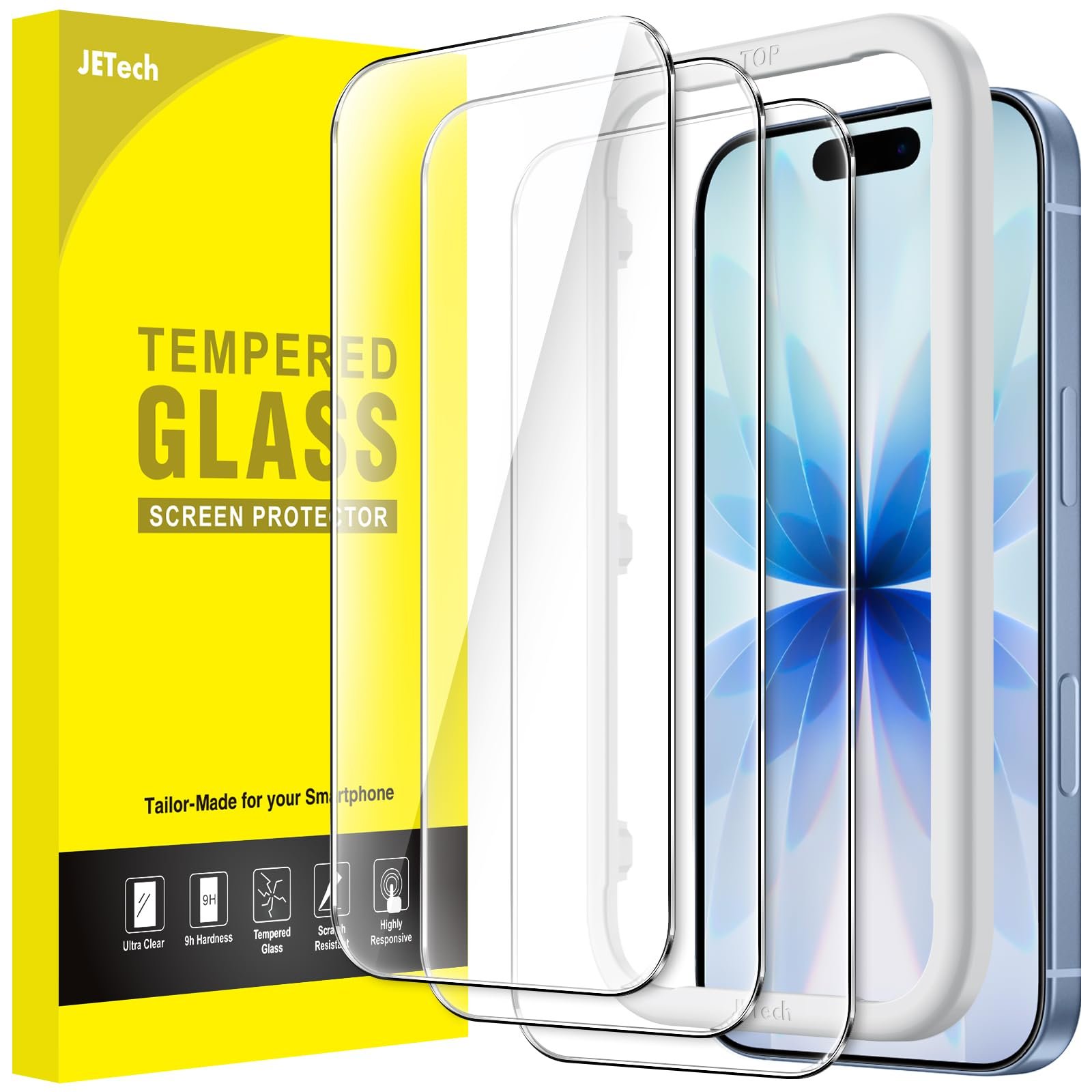 JETech Screen Protector Guard for iPhone 17, 3-Pack