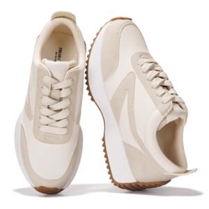 Project Cloud Womens Sneakers – Memory Foam Insole and Lightweight Spring Shoes – Non-Slip Lace Up Trendy Shoes – Fashion Sneakers for Women 2026
