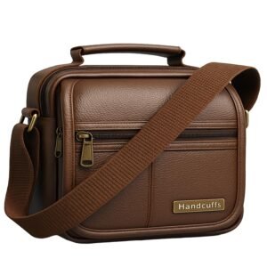 Handcuffs Small Sling Bag for Men | PU Leather Chest Slinger bag | Crossbody satchel | Corporate Gift Item | Passport Sling