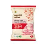 Organic Tattva Whole Wheat Flour 1kg – Stone Ground Chakki Atta for Soft & Tasty Rotis, Everyday Cooking Essential
