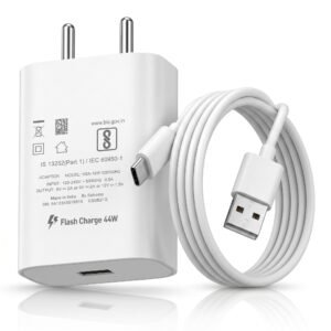 Vivo 44W Flash Charge Fast Charger Adapter with Type-C Cable | Rapid Charging Compatible for Vivo T5x, T5 Pro, V70 FE,Y05, X300, V60e,Y31, T4 Pro, IQOO 15,13, 10R, Z10x, Neo 10 | 44 W Quick Charger
