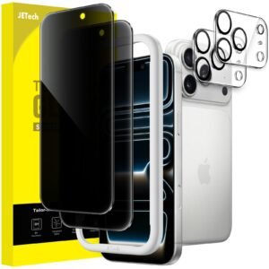 JETech Privacy Screen Protector Guard for iPhone 17 Pro, 2+2 Pack