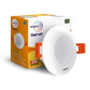 wipro Garnet 3W Led Mini Downlight Warm White (2700K) Compact Design with 120 Beam Angle Recessed Down Light for False Ceiling Cutout-2.3 Inch Pack of 1