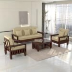 Wooden 5 Seater Sofa Set for Living Room & Drawing Room, Capacity: Five Seater, Seating Type: 3+1+1, Material: Solid Sheesham Wood Rosewood, Walnut Brown