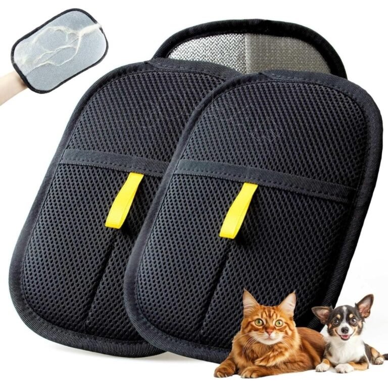 ComSaf Pet Hair Removal Gloves [2 Pcs], Static-Enhanced Pet Hair Removal Mitt, Reusable Grooming Mitt Cleaning Glove for Furniture, Carpets, Car Seats & Gentle Massage for Dogs Cats (23.5x18cm)