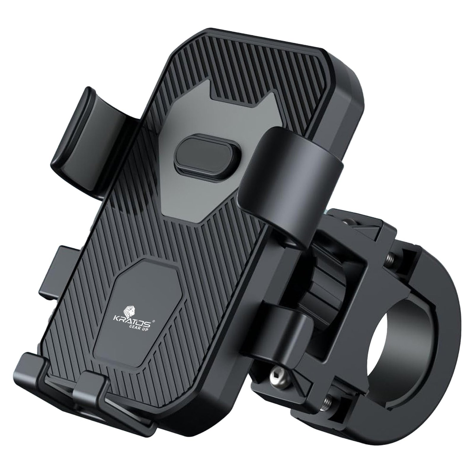 Kratos Mobile Holder for Bike with One-Touch Lock, 360° Rotating Adjustable Phone Mount for Bike Handlebar, Heavy Duty Shockproof Mobile Stand for Motorcycles, Universal Anti-Slip Bike Mobile Holder