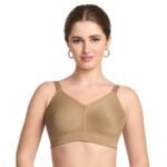 TRYLO Riza T-FIT Women’s Non-Padded,Non-Wired,Full Coverage,Seamless 100% Cotton Feel Fabric Bra Available in Multicolor