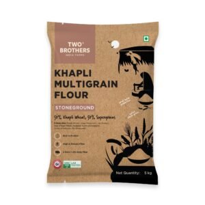 Two Brothers Khapli Multigrain Atta (5kg)| 8 Grains Flour Mix | High Fiber & Protein Source | Low GI Atta | Khapli, Jowar, Jau, Ragi, Soybean, Kulthi, Chana, Alsi
