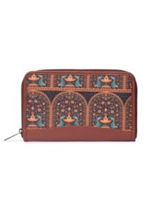 ZOUK Women’s Handmade Vegan Leather Jute Indian Print Mobile Phones Wallet (Multicolour)