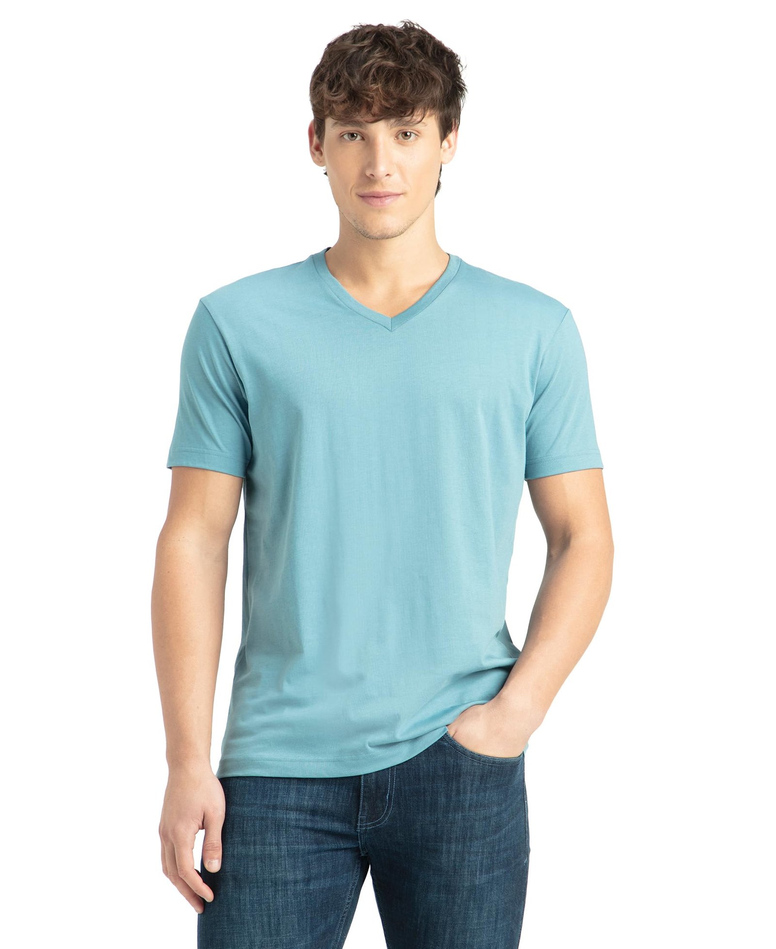 Jockey 2726 Men Super Combed Cotton Rich Solid V Neck Half Sleeve T-Shirt