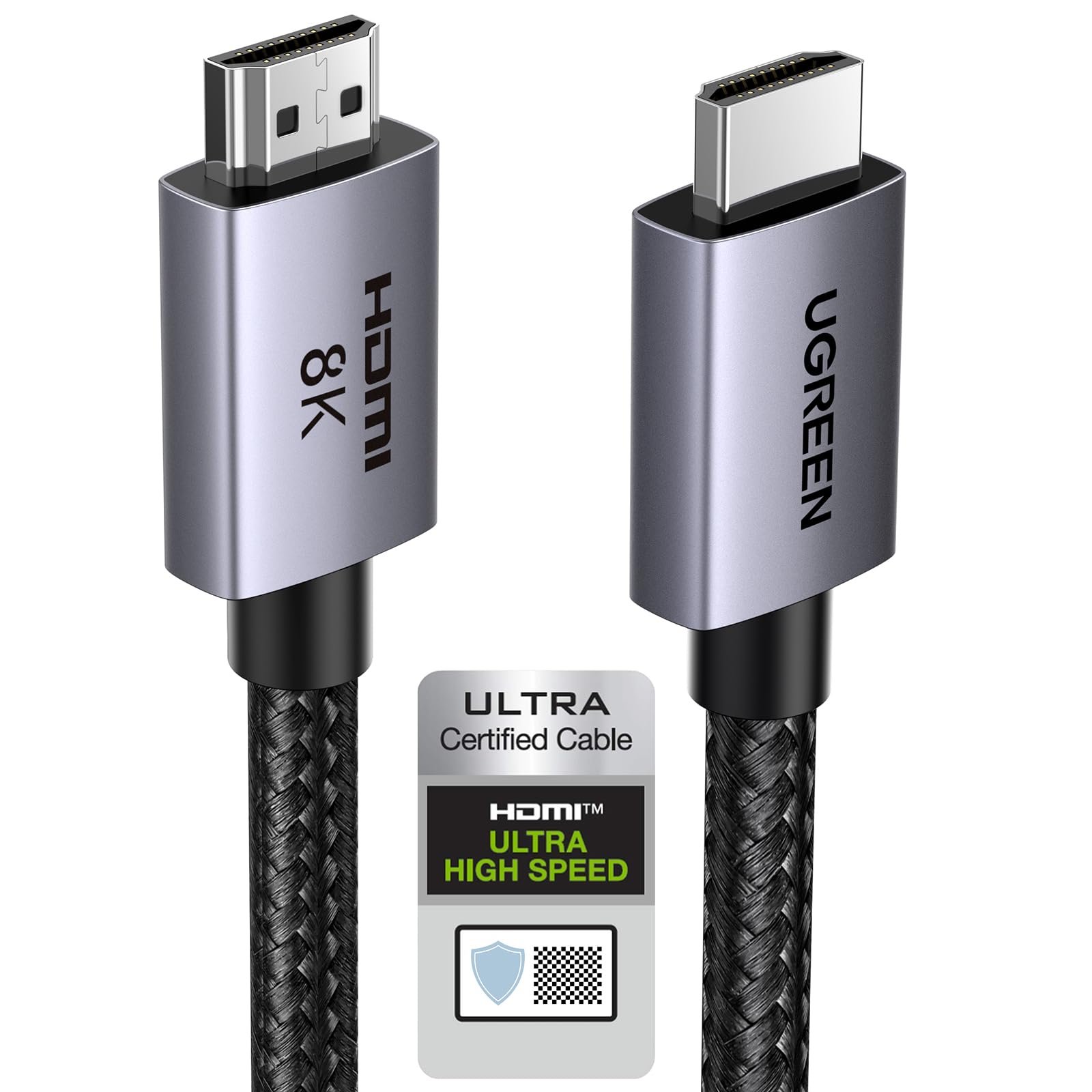 UGREEN 8K HDMI 2.1 Cable 48Gbps 2M, Certified Ultra High Speed HDMI Cord