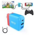 TreasLin Switch Replacement Dock, PD 36W USB C Charger for Switch-OLED TV Dock Station for Switch 4K 60Hz HDMI Portable Dock Charger Adapter Switch Accessory, Red and Blue