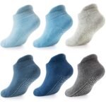 LA Active Grip Ankle Socks – 6 Pairs – Baby Toddler Infant Newborn Kids Boys Girls Non Slip/Anti Skid