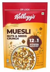 Kellogg’s Muesli Nuts & Seeds Crunch 950g/1kg (Weight May Vary) | 12-in-1 Power Breakfast | No Maida | High in Fiber| India’s No. 1 Muesli