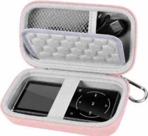 COMECASE MP3 & MP4 Player Case for SOULCKER/G.G.Martinsen/Grtdhx/iPod Nano/Sandisk Music Player/Sony NW-A45 and Other Music Players with Bluetooth. Fit for Earbuds, USB Cable, Memory Card – Rose Gold