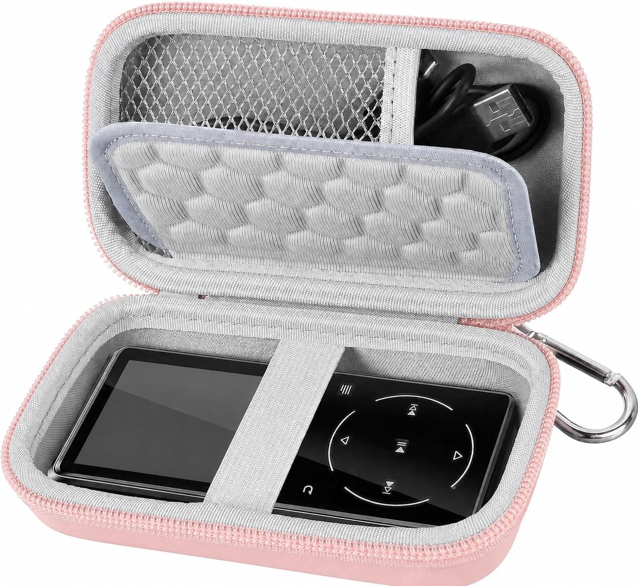 COMECASE MP3 & MP4 Player Case for SOULCKER/G.G.Martinsen/Grtdhx/iPod Nano/Sandisk Music Player/Sony NW-A45 and Other Music Players with Bluetooth. Fit for Earbuds, USB Cable, Memory Card – Rose Gold