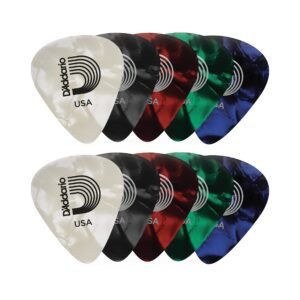 D’Addario Assorted Pearl Celluloid Guitar Picks, 10 pack, Medium