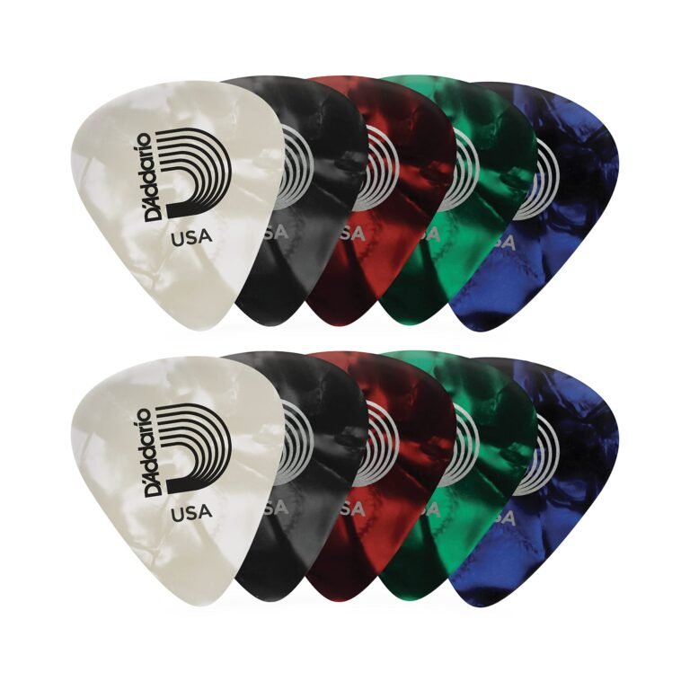 D’Addario Assorted Pearl Celluloid Guitar Picks, 10 pack, Medium