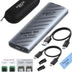 piBOX India NVMe SSD Enclosure – USB 3.2 10Gbps, Tool-Free M.2 NVMe Case, PCI-E NVMe Reader, USB-C, Supports M & B&M Keys, 2230/2242/2260/2280 SSDs Powerful – JM583 Chipset