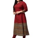 Yash Gallery Womens Rayon & Cotton Printed A-line Ethnic Wear Kurta