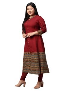 Yash Gallery Womens Rayon & Cotton Printed A-line Ethnic Wear Kurta