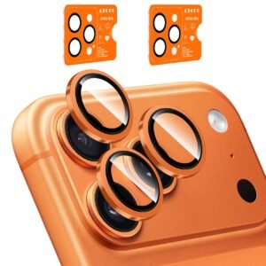 QHOHQ 2 Set Camera Lens Protector for iPhone 17 Pro Max/17 Pro/16 Pro Max/16 Pro/15 Pro Max/15 Pro, Individual Anti Shatter Lens Protector,[15FT Military Grade Protection],1-Second Auto-Install