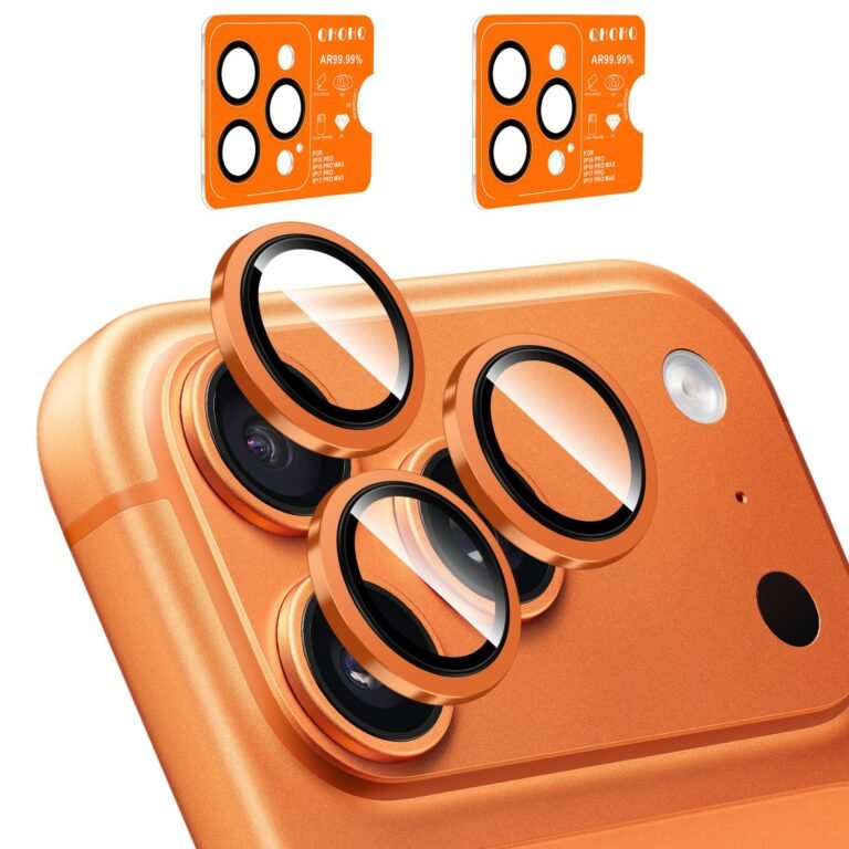 QHOHQ 2 Set Camera Lens Protector for iPhone 17 Pro Max/17 Pro/16 Pro Max/16 Pro/15 Pro Max/15 Pro, Individual Anti Shatter Lens Protector,[15FT Military Grade Protection],1-Second Auto-Install