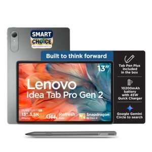 Lenovo Idea Tab Pro Gen 2 with Pen Plus {Smartchoice} 13″ Display, 3.5K Resolution, 144Hz Refresh | 8GB, 256GB | Snapdragon 8s Gen 4 | 10200mAh, 4 JBL Speakers, USB 3.0 with DP-Out, Wi-Fi 7, Luna Grey
