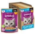 Whiskas Adult (1+ Years) Wet Cat Food, Tuna in Jelly, 80 g (Pack of 14)