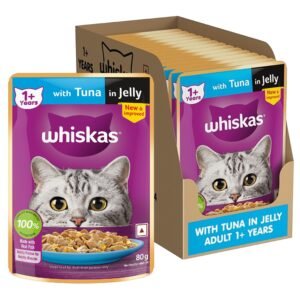 Whiskas Adult (1+ Years) Wet Cat Food, Tuna in Jelly, 80 g (Pack of 14)