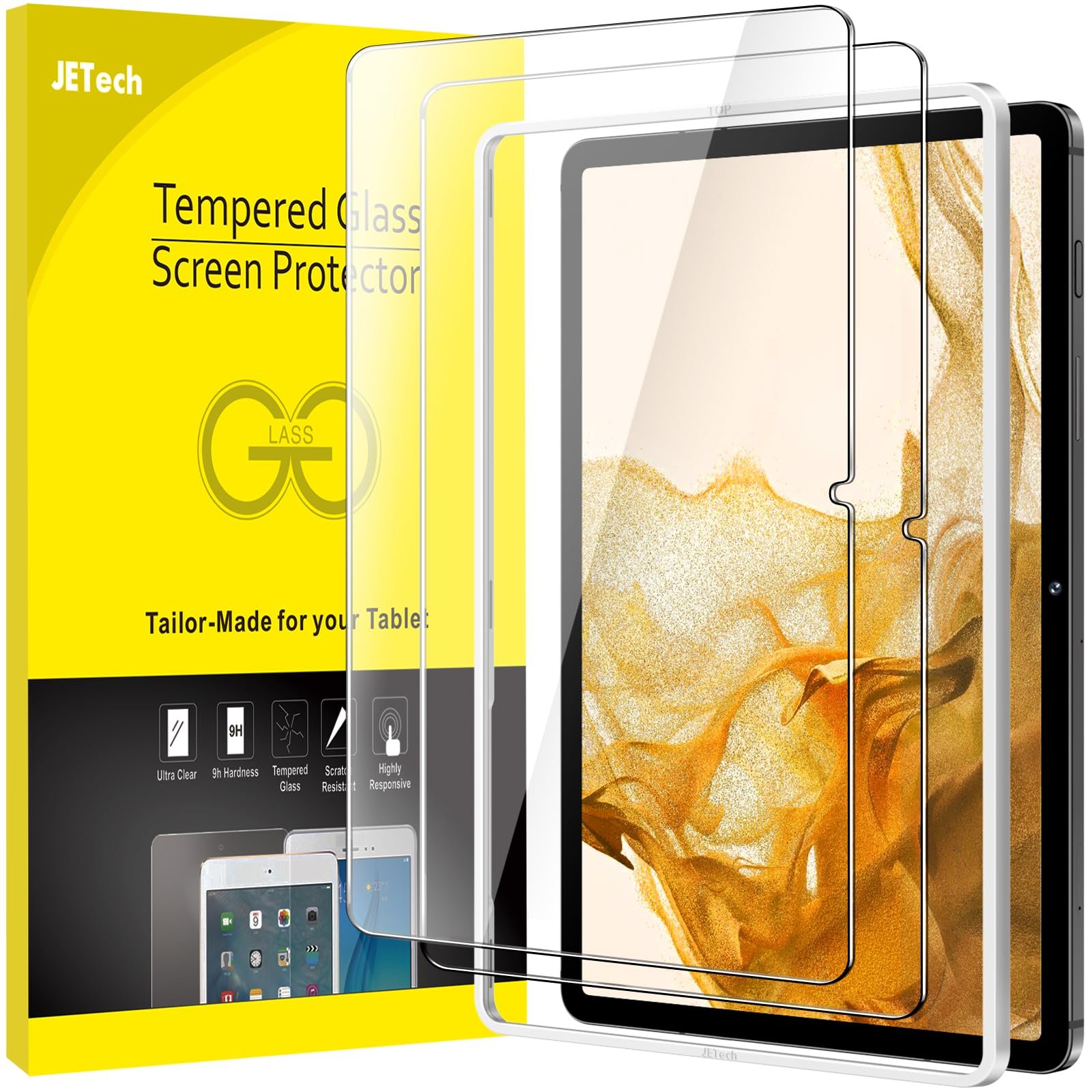 JETech Screen Protector Guard for Galaxy Tab S8/S7 11″, 2-Pack