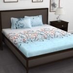 Story@Home 260 TC 100% Cotton Cal King Size Bedsheet, Sky Blue