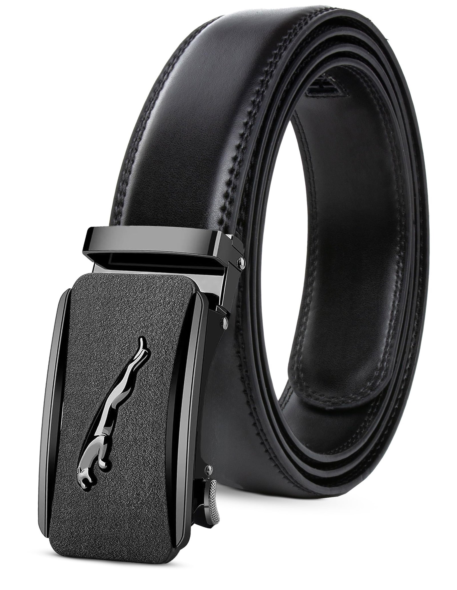 Contacts Genuine Leather Belt for Men with Easier Adjustable Autolock Buckle – Micro Adjustable Belt Fit Everywhere |Formal & Casual | Gift Box