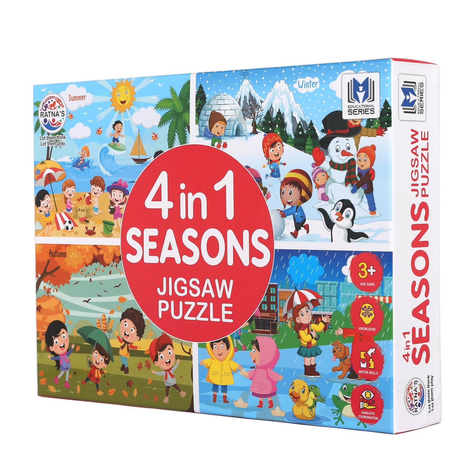 Ratna’s 4 in 1 Indian Seasons Jigsaw Puzzle for Kids. 4 Jigsaw Puzzles 35 Pieces Each